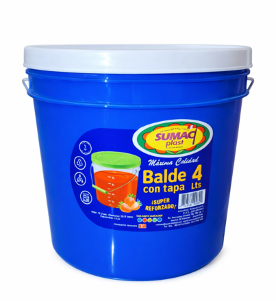 Balde con tapa Sumac plast de 4 Lts
